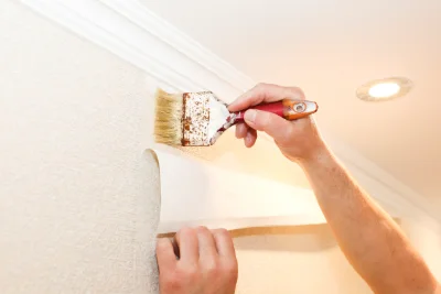 Pose de papier peint à Pupillin — revêtements muraux et toiles de verre